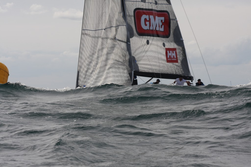 Equinox II behind a wave. NSW IRC Championship. Sail Port Stephens 2011  <br />
 © Sail Port Stephens Event Media